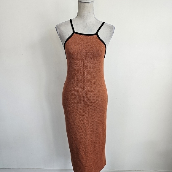 LAST CHANCE - Zara Orange Jacquard Midi Dress - Picture 5 of 12